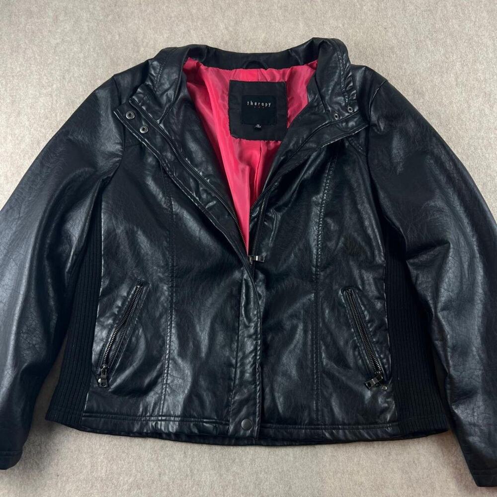 Therapy black faux leather jacket